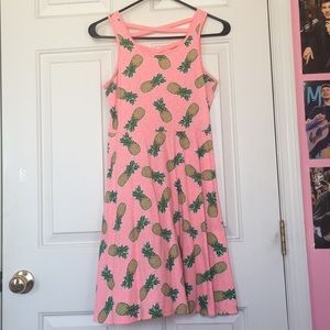 Pink Skater Dress w/ Pineapples